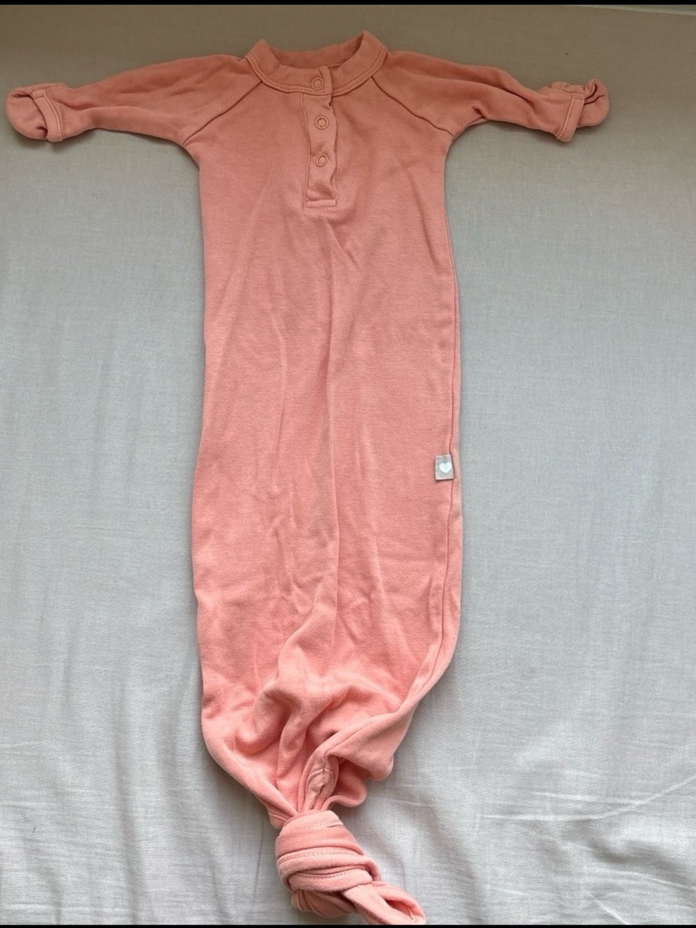 Goumi Knot Gown Sleeper in Dusty Peach